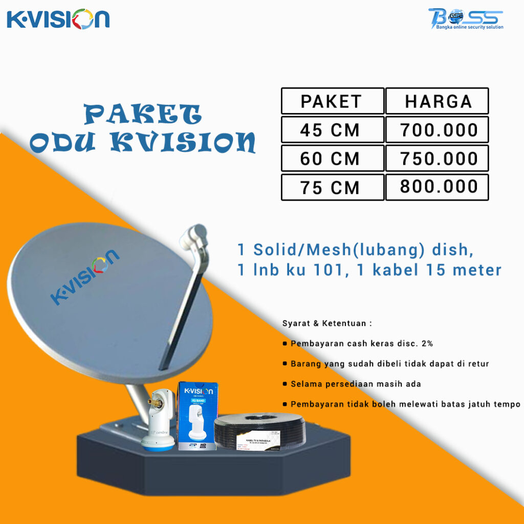 PAKET ODU KVISION PARABOLA DISH 75 CM Boss CCTV