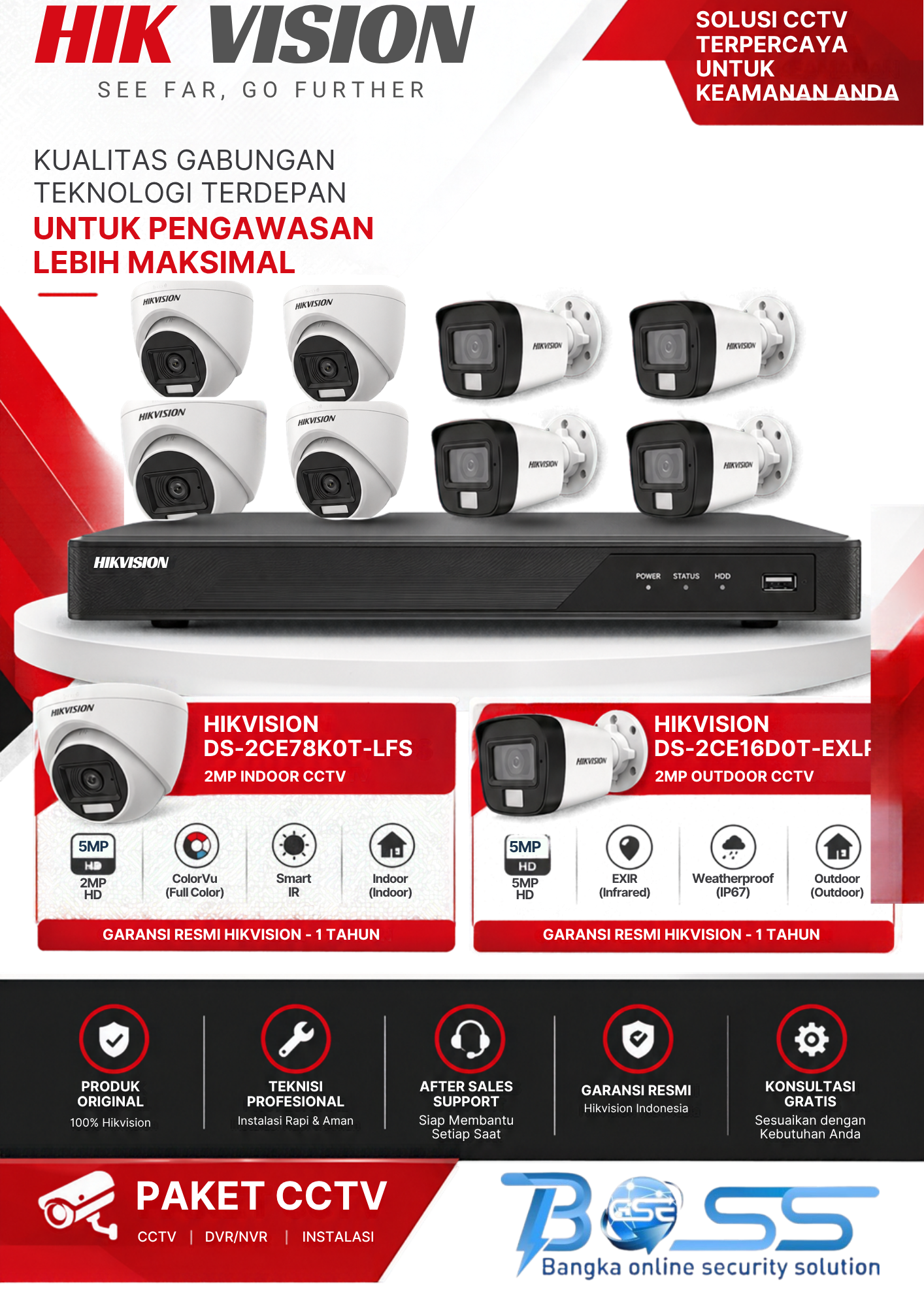 Paket CCTV HIKVISION 5MP SMART LIGHT AUDIO 8CH