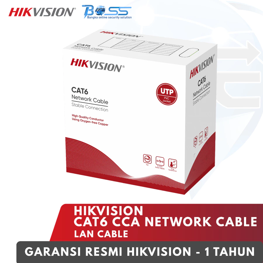 KABEL LAN HIKVISION 1 ROLL CAT 6 DS-1LN6U-W/CCA