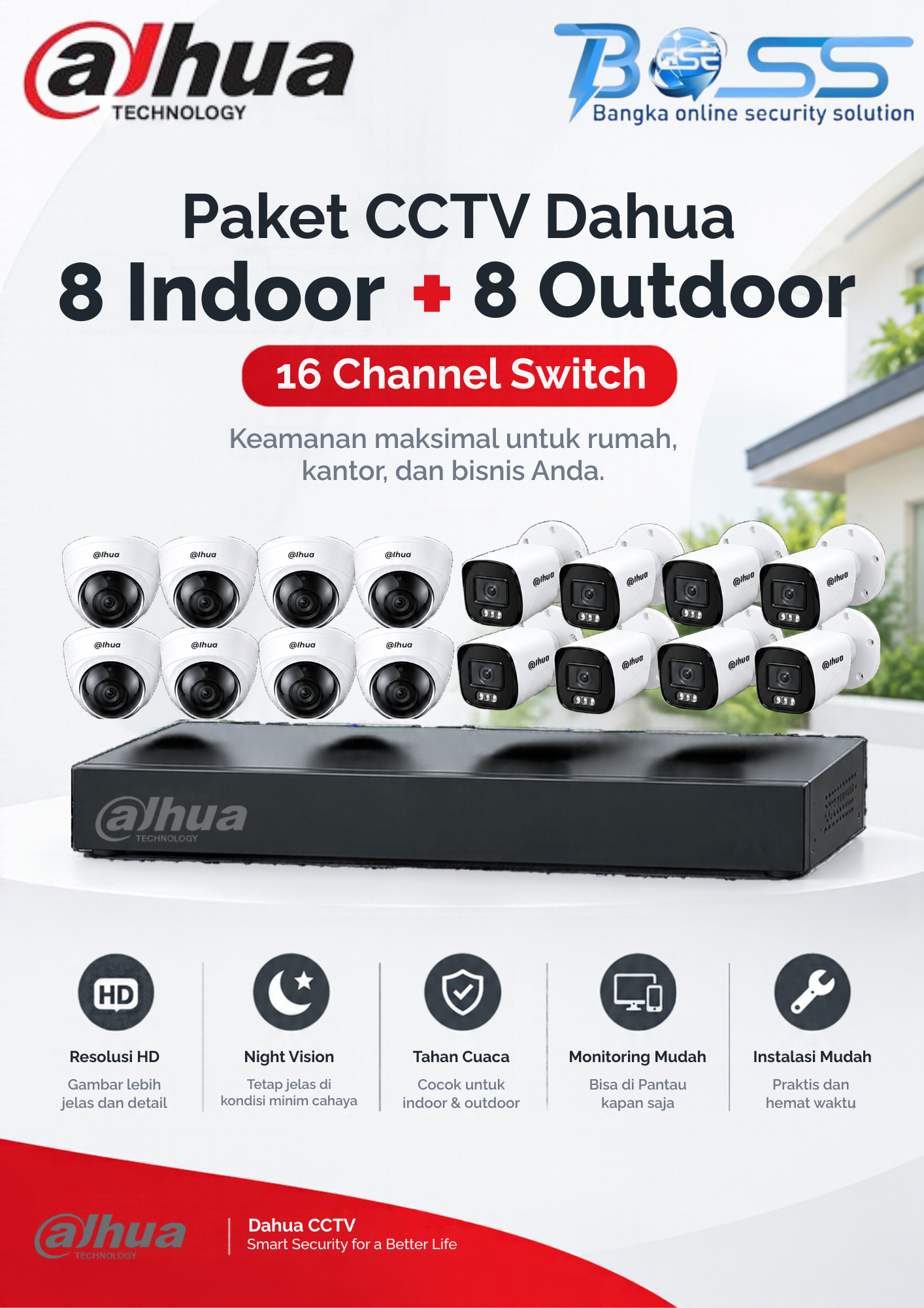 Paket CCTV DAHUA 5MP WIZCOLOR + AUDIO 16CH